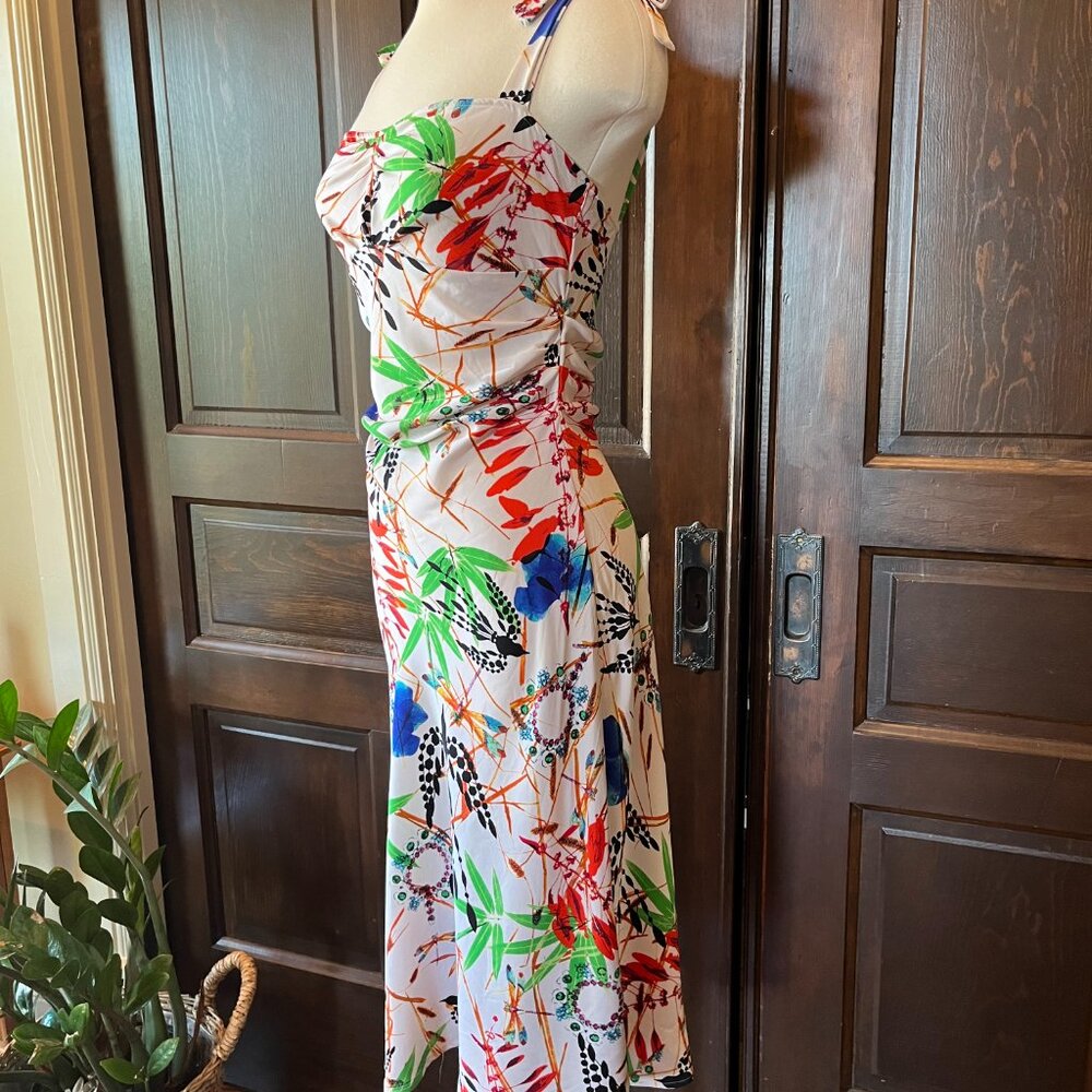 Diane von Furstenberg Dress Silk Blend Dragonfly Bird Floral Multicolor Size 6 - Picture 6 of 15